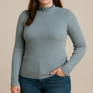 Super soft gray blue long sleeve shirt